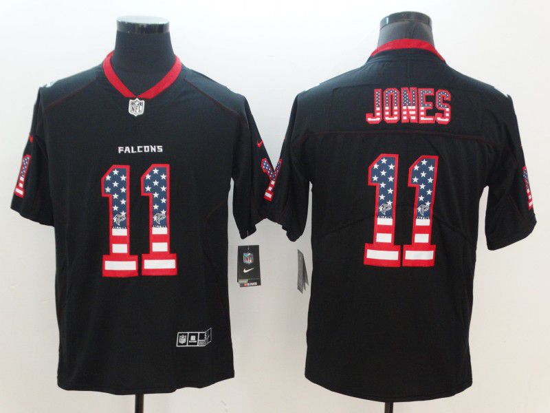 Men Atlanta Falcons #11 Jones Nike USA Flag Fashion Black Color Rush Limited NFL Jerseys->atlanta falcons->NFL Jersey